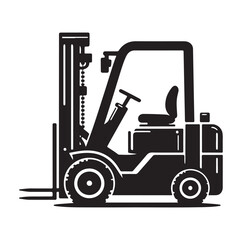 a forklift machine silhouette vector illustration