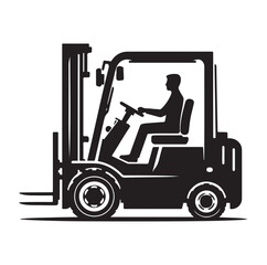 a forklift machine silhouette vector illustration
