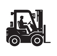 a forklift machine silhouette vector illustration