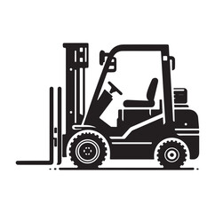 a forklift machine silhouette vector illustration