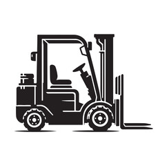 a forklift machine silhouette vector illustration