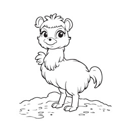Emu  line art vector on white background