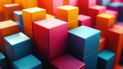 Obraz premium abstract 3d animation colorful geometric background seamless looped vide