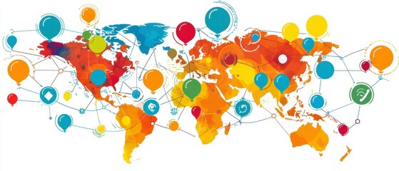 Global Network Connection Map.