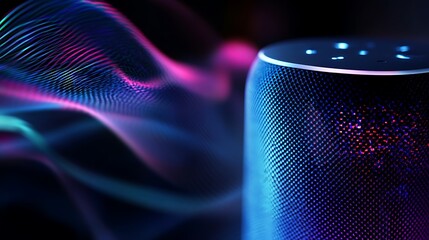 Smart speaker with sound waves.