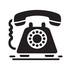 Landline Telephone Icon silhouette vector illustration