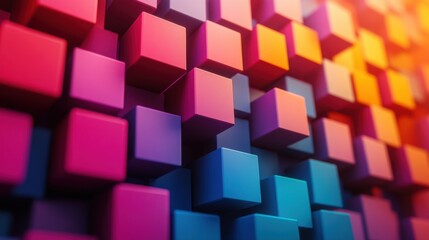 Obraz premium abstract 3d render colorful geometric background with cubes modern animation motion design seamless looped vide