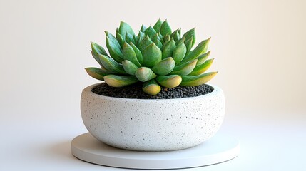 succulent in a pot on a light background