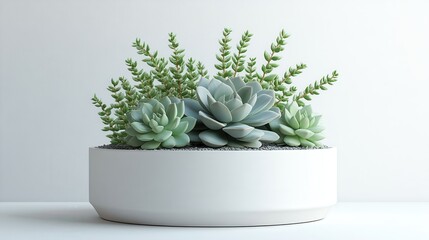 succulent in a pot on a light background