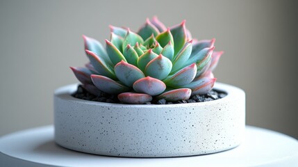 succulent in a pot on a light background