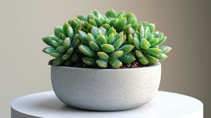 succulent in a pot on a light background