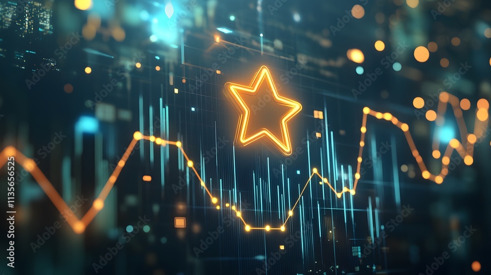 Poster A glowing star icon centered above a clean performance line graph with subtle upward slopes, in a tech-inspired style