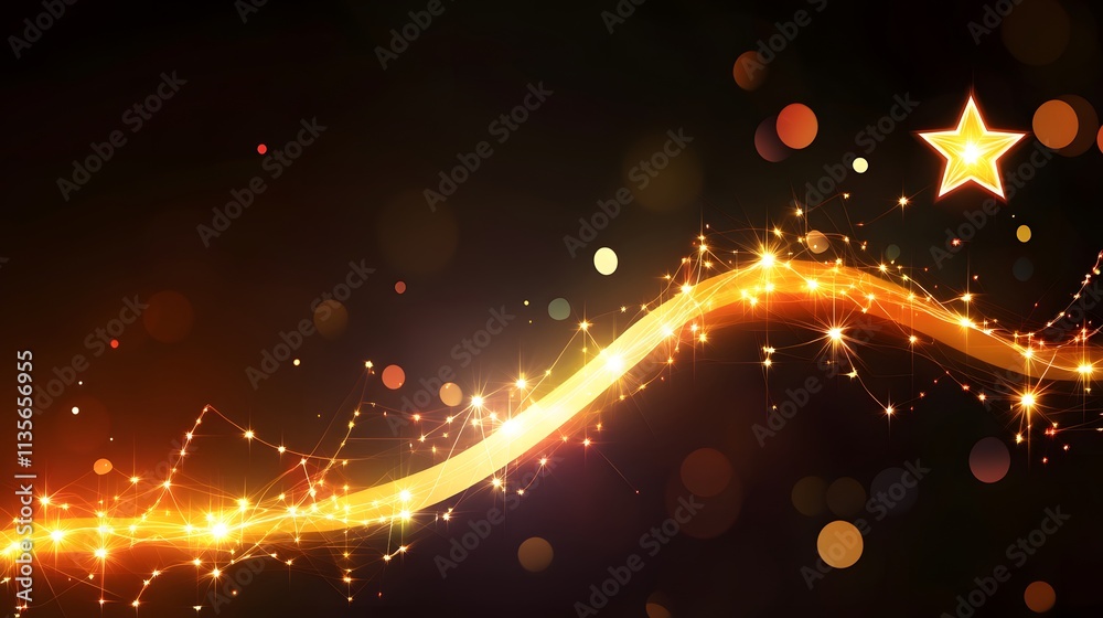 Poster A glowing star symbol aligned over a smooth curve chart with light gradients representing growth and stability