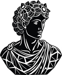 Geometric Silhouette Bust Of A Classical Sculpture Figure