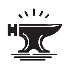 anvil icon silhouette vector illustration