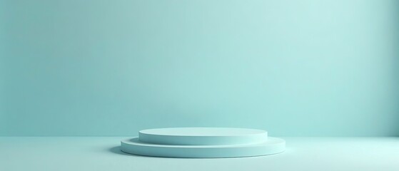 Minimalist Blue Podium Mockup for Product Presentation - 3D Rendering