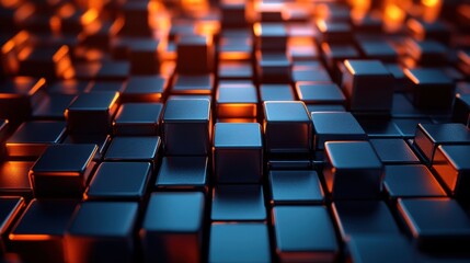 Obraz premium abstract 3d render geometric background with metal cubes seamless looped animatio