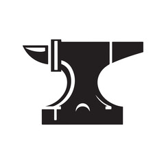 anvil icon silhouette vector illustration