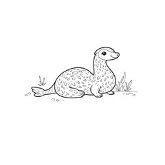 Obraz premium Ee line art vector on white background