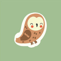 cute owl animal sticker icon