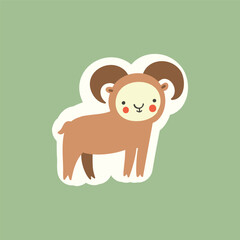 cute goat animal sticker icon