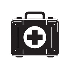 Obraz premium first aid kit box silhouette vector illustration