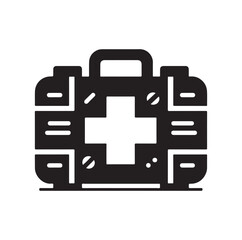 first aid kit box silhouette vector illustration