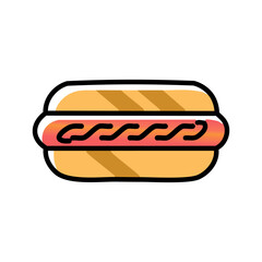 Hot dog icon. Fast food isolated on white background vector illustration.