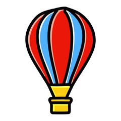 Hot air balloon vector illustration, filled design editable stroke icon.