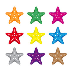 Starfish. The silhouette of a starfish coral color a white background. Star icon in cartoon style
