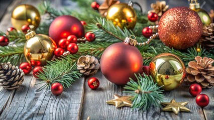 christmas decoration on a wooden background