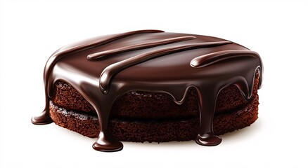Obraz premium chocolate cake isolated on white