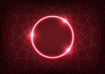 Red space fire ring circle art graphic background