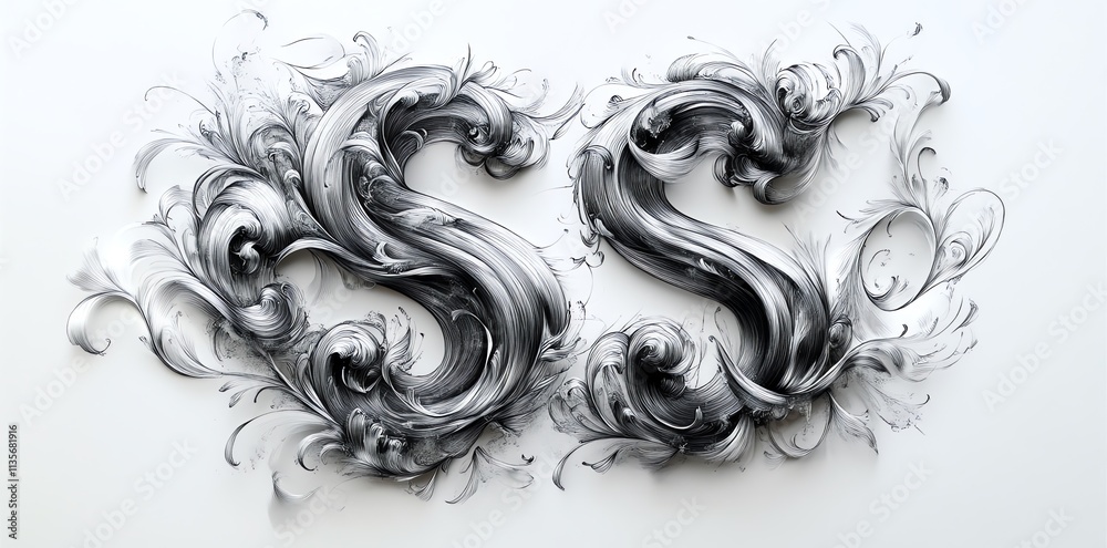 Poster a stylized, artistic representation of the letters 