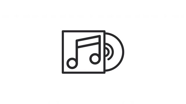 animated compact disc icon for music. Suitable for music industry, technology, retro concepts, audio design and digital entertainment projects