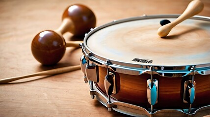 Snare Drum and Maracas Musical Instruments Together