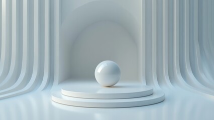Minimalistic design with a sleek white sphere