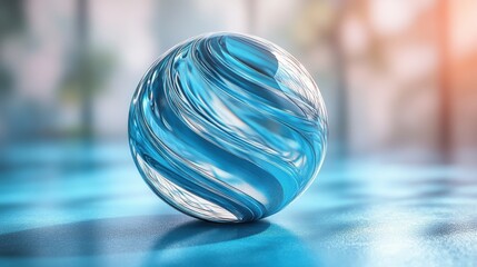 abstract blue sphere 3d rende