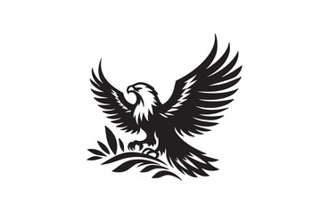 flying eagle silhouette vector logo illustration