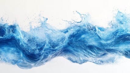 Dynamic blue water waves displaying energy and movement