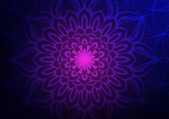 Flower purple modern art concept mandala background