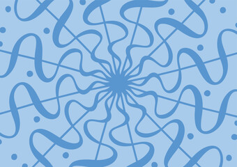 Blue wave flower art mandala soft background