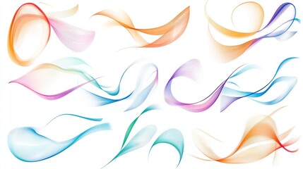 A collection of abstract shapes and lines that can be used as design elements in various projects