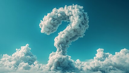 Unique cloud formation resembling a question mark in the sky