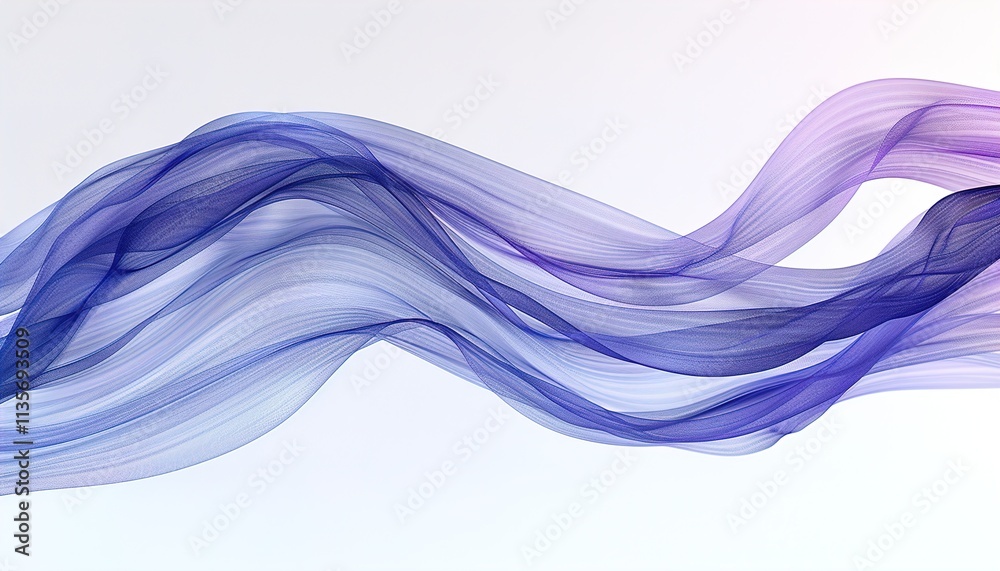 Sticker Abstract blue and purple flowing wave lines 