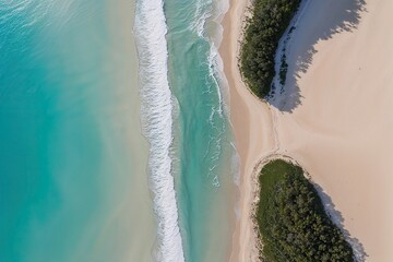 Stunning Panoramic Seashore Photography of Aquamarine Waters and Pristine Beach Sands