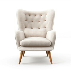 Accent chair , Isolated white background, flat lay