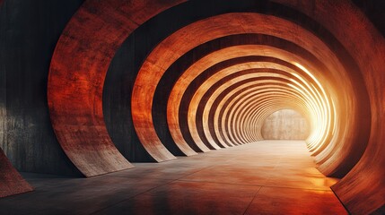 Obraz premium Abstract Circular Tunnel: Modern Architectural Design