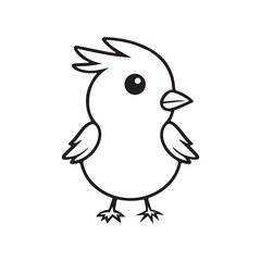 little bird silhouette line art vector logo