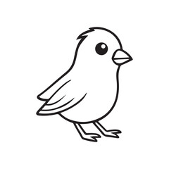 Fototapeta premium little bird silhouette line art vector logo
